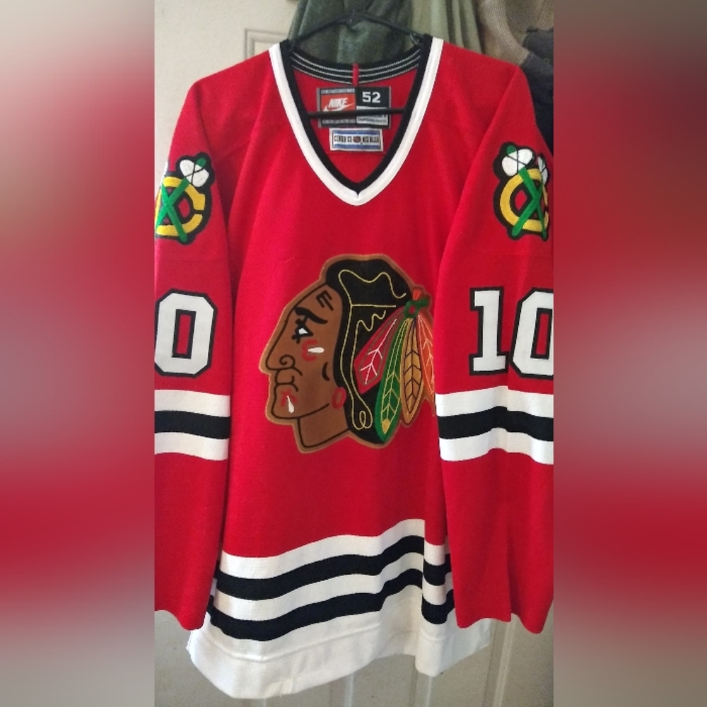 Signed Chicago Blackhawks game worn Jersey.